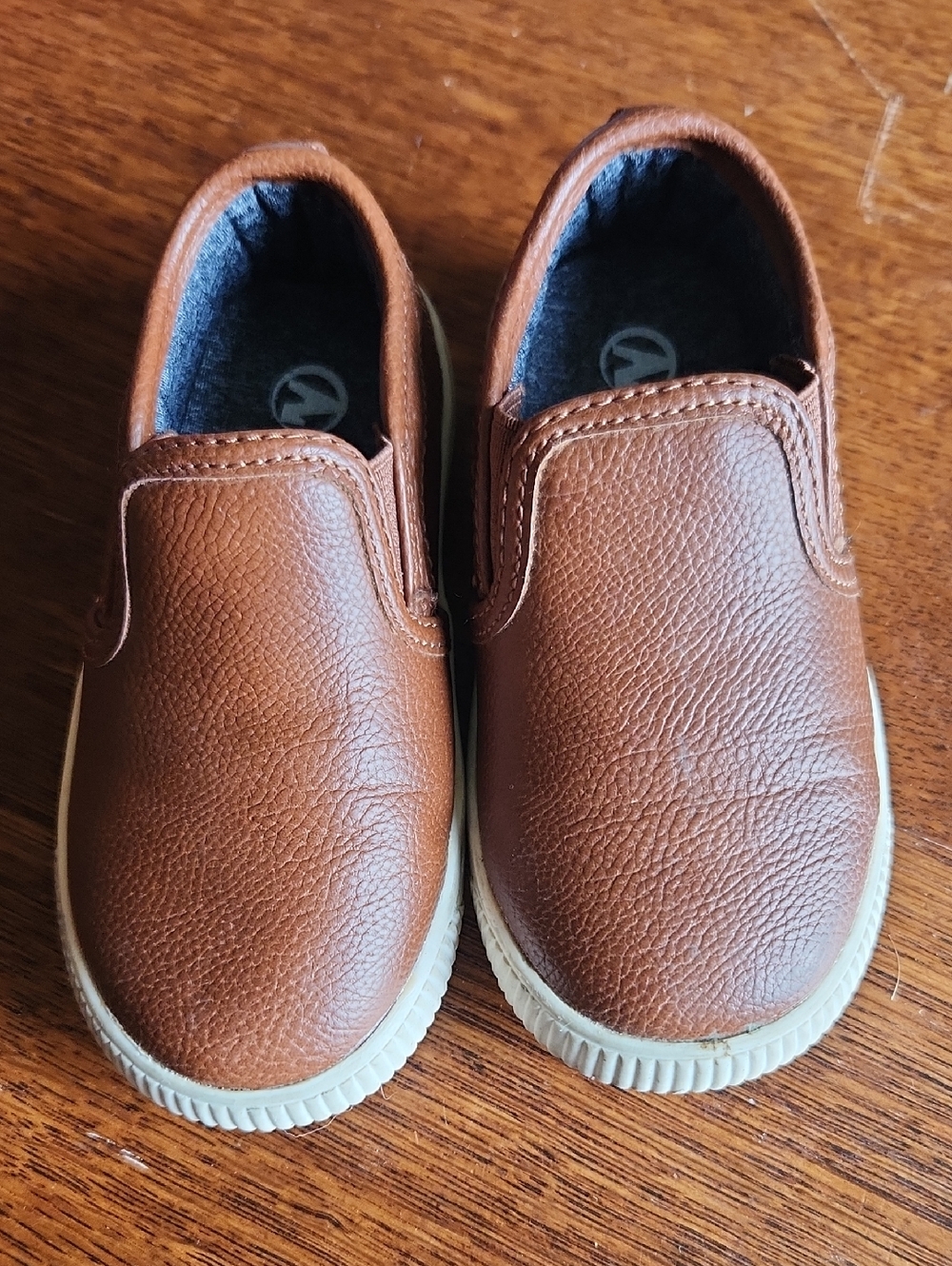 Toddler Brown Slip-On Sneakers with Cushioned Sole